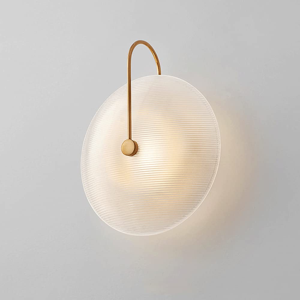 YNIYUJKL Wall Lamp, Geometric Brass Wall Sconce Fixtures Round Glass Shade Wall Lamp, Nordic Copper Bedside Light Night Lamps For Living Room Stairs Restaurant Cafe Wall Ligh
