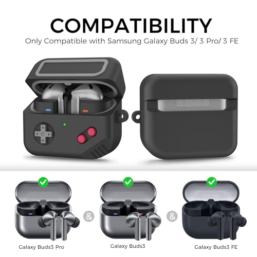 Image of TRONWIN Galaxy Buds Pro 3 Case - 2024 Silicone Game Design for Samsung Galaxy Buds 3 pro /Buds 3 Pro /Buds 3 FE Case Cover for Men /Women Gamer (Black)