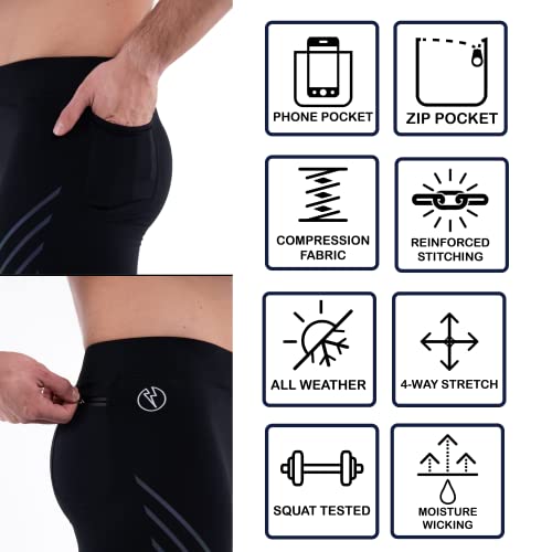 Kapow Meggings Performance Pro Range - Mens Compression Leggings with Pockets for Athletic Workout Performance4