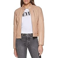 Levi's Chaqueta de Motocross de Piel sintética (estándar y Grande), Biscotti, L para Mujer