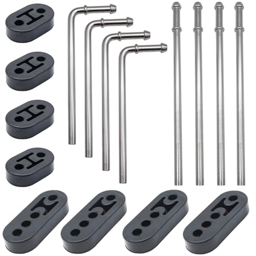 16PCS Exhaust Hanger 304 Stainless Steel 3/8(10MM) Rod Rubber Hanger Set