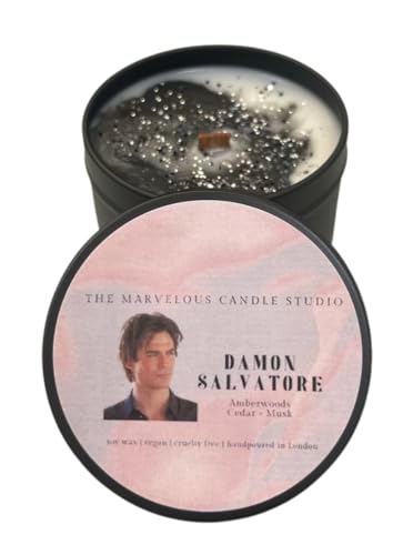 Damon Salvatore Candle | The Vampire Diaries Birthday Gift Ideas | TVD Fandom Gift | Team Damon (4oz Candle)