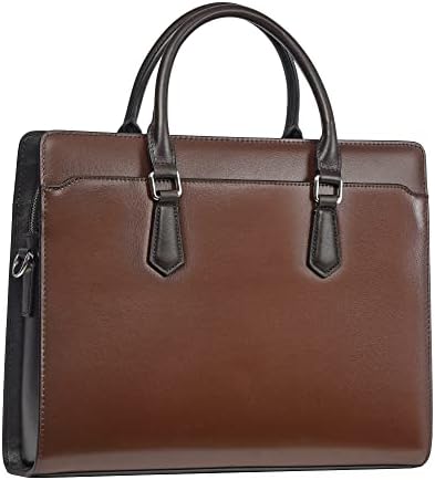 Briefcase for Men Genuine Leather Computer Laptop Bag Business Shoulder Bag that Fits 14 Inch…