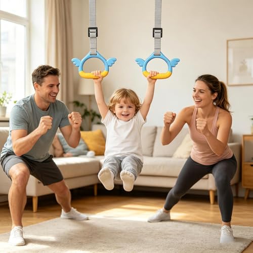 Ejercicios de peso corporal con colgado usando anillos estables 3