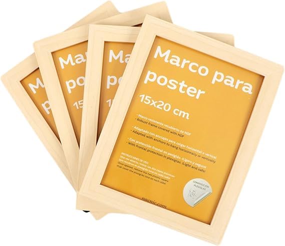 Cadres de protection incassable en verre acrylique et bois clair Nacnic 48 pcs