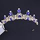 Strass-Prinzessinnen-Diadem für Braut, Hochzeit, Abschlussball, Hochzeit, Party, Halloween, Kostüm, Haar-Accessoires (Blau)