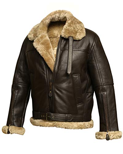RAF Bomber Ginger Aviator British Sheepskin Shearling Leather Jacket by GENUSKIN - Main Image