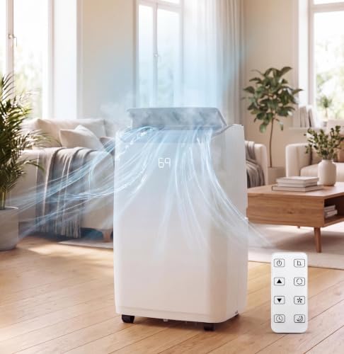Image of PioneerWorks 14000 BTU Portable Air Conditioner, Cools Rooms up to 750 Sq.Ft, 3-in-1 Ultra-Quiet Cooling Unit with Remote Control, 24H Timer & Auto Swing for Bedroom, Living Room and Large Rooms
