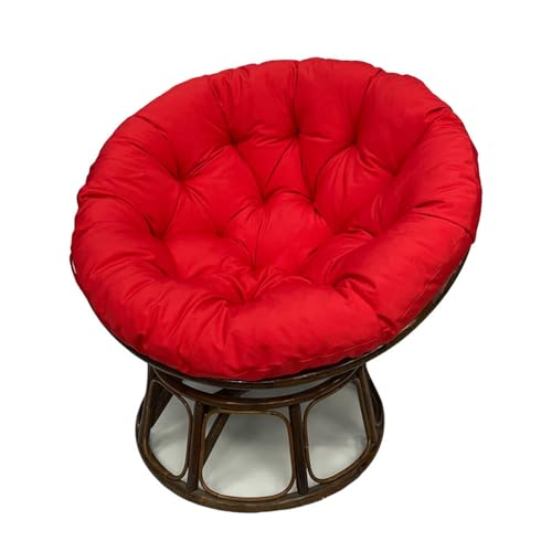 Hiseng Cushion for Papasan Chair, Waterproof Round Papasan Chair Cushion, Egg Nest Replacement Pad, Floor Cushion, Padded Seat Cushion, Swing Chair Cushion For Outside (red,80cm)