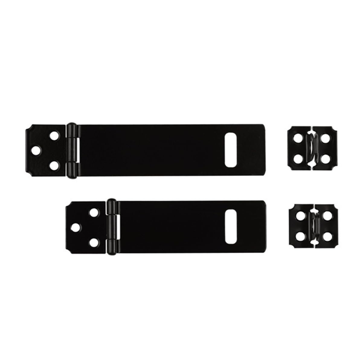 Ciieeo 5pc Iron Lock Buckle Padlock Latch for Doors Gates Sheds Cabinets 5 Inches Black Finish