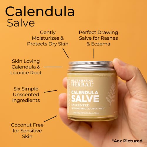 Image of Ora's Amazing Herbal Calendula Skin Salve and Oil Set, Organic Licorice Skincare Balm, Responsibly Sourced Beeswax, 4 oz salve with 2 oz oil