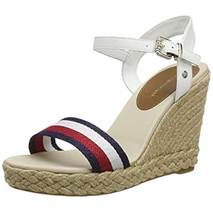 Tommy Hilfiger Elena 97d Espadrille Wedge sandaal voor dames, Ecru, 40 EU