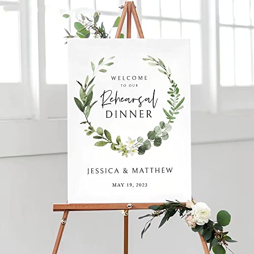 Generic Wedding Rehearsal Sign, Rectangular, Plastic, Full Size, 4 mm, Traditional Style, Welcome Rehearsal Dinner