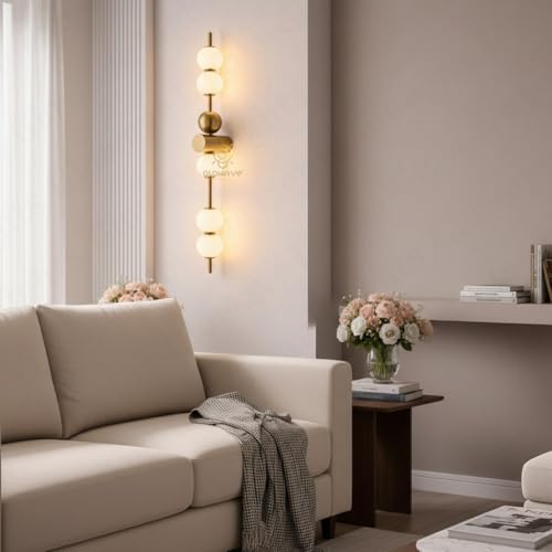 Image of Glowave Modern Vertical Multi Acrylic Ball Lights with Sleek Metal Body - Tricolor (603 /GD)