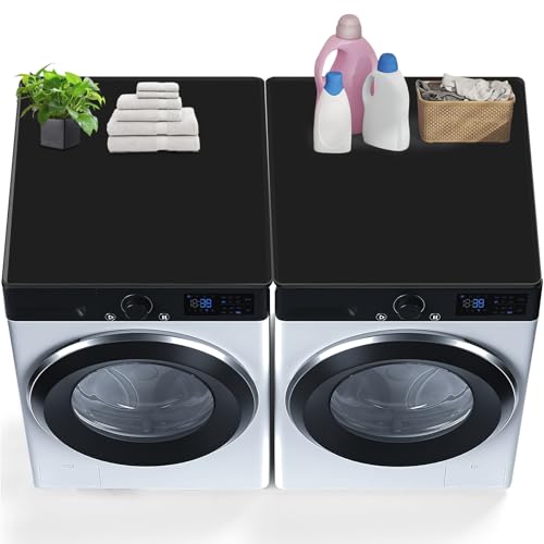 2PCS Washer and Dryer Covers for The Top 27In X 27In Silicone Dryer Top Protector Mat Waterproof Scratch Resistant Washable Dryer Countertop for Home Kitchen and Laundry Room