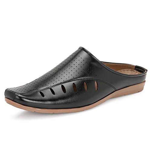 Image of Centrino Men's Casual Slip-On Sandals |Comfortable Back-Open Relaxed Fit Mule|Slip-On Half Shoe with Cushioned Insole for Office,Casual,Home,Outdoor,Driving,Summer Everyday Comfort(8107)
