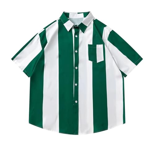 T-Shirt Homme Anti-Chaleur Coupe Large Style Euro-Américain Rayé Confortable