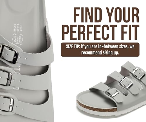 Image of Project Cloud 100% Genuine Leather Summer Sandals for Women 2026 - Memory Foam & Cork Footbed Beach Vacation Essentials Womens Sandals Comfortable Lightweight Slides for Women Footwear (Capri)