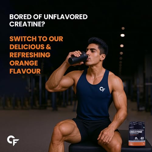 Image of Carbamide Forte Creatine Mono hydrate Powder | Micronized Creatine Monohydrate 308g | Micronized Monohydrate Creatine Supplement for Lean Muscle, Strength & Energy - Orange - 83 Servings - 308g