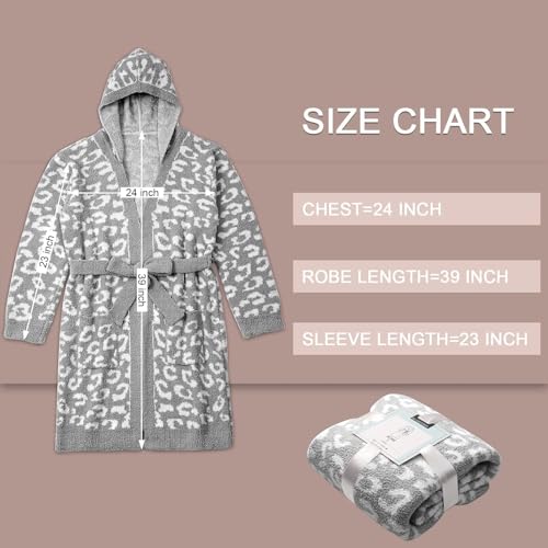Image of bearberry Plush Hooded Bath Robe Women's Loungewear Sleep Robe Indoor Outfit