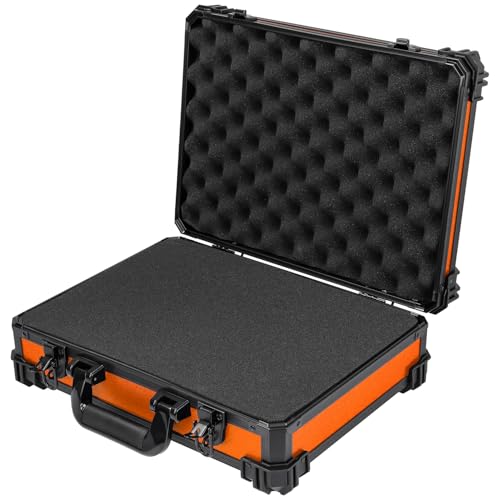 HMF 15500 Maletín de Transporte con Espuma Alveolada, Maletín Universal | 39 x 29 x 12 cm, naranja