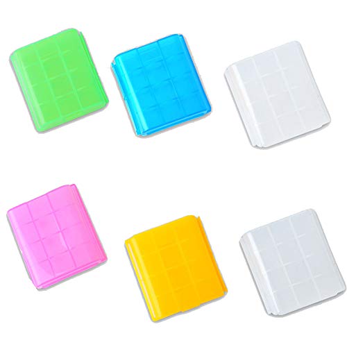 XINGSUI 6 Pieces of Five-Color Battery Storage Box, Hard Plastic Battery Box, Suitable For AA AAA Battery Box Storage Box