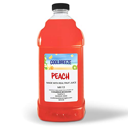 Coolbreeze Peach Frozen Drink Machine Mix - Ready to Use Slush Flavor Syrup - 1/2 Gallon Bottle