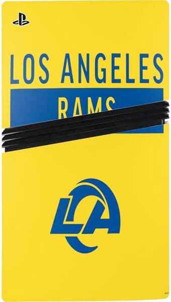 Skinit Decal Gaming Skin Compatible with PS5 Pro Bundle - Officially Licensed NFL Los Angeles Rams White Performance Series Design