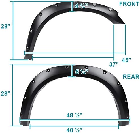 Spec-D Tuning FDF-RAM1025A-PK-MP Dodge Ram 2500/3500 4PC Pocket Side Fender Flares Wheel Protector