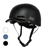 WESTT Urban Bike Helm I Mannen & vrouwen & kinderen fietshelm I fietshelm met licht I ademende fietshelm I City Bike Helm I BMX Helm I E-Bike Helm I Skater Helm l Een maat l Zwart