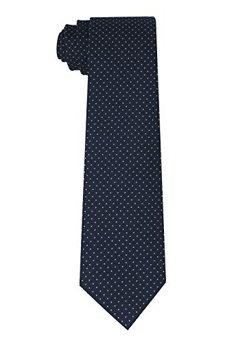 Mens Polka Dots Necktie Microfiber Polyester Tie For Men, Navy #TOP1