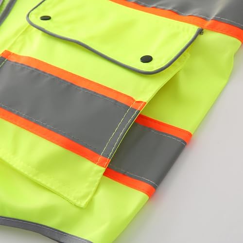 Image of XIAKE Reflective Safety Vest for Men & Women High Visibility Class 2 Vest with Pockets Meets ANSI Standards