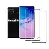 [2 Pièces] Verre Trempé pour Samsung Galaxy S10, [1 Pièces] Caméra Arrière Protecteur, [3D Couverture Complète] [Compatible avec Lecteur d’Empreinte] Film Protection d’Ecran pour Samsung Galaxy S10