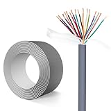 16C Gray 22/20 / 18/17 / 15 AWG Flexible Drag Chain Cable Multi Core High Flex Robot Cable, Oil Resistant PVC Control Wire 300/500V for Automation Equipment & CNC Routing(16C-25FT,20AWG)