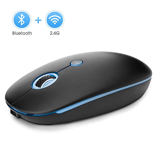 Bluetooth Mouse,Rii RM300 Slim Rechangable 2.4GHZ Wireless and Bluetooth Mouse,Optocal Mouse with USB