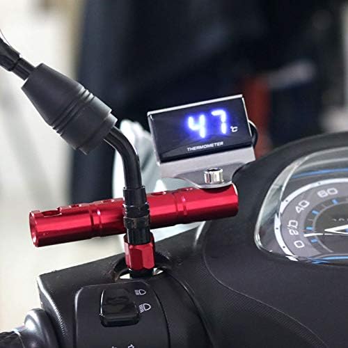 TOTMOX Universelles digitales LED-Motorradthermometer mit Sensor, Wassertemperaturanzeige 0-120 ℃ für Rennmotorrad-Scooter 12 V