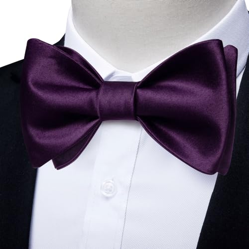 Corbata de moño autoajustable de seda para hombre miniatura 2