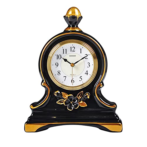Lareira Relógios, despertador silencioso, relógio de mesa para sala de estar lareira decoração prate