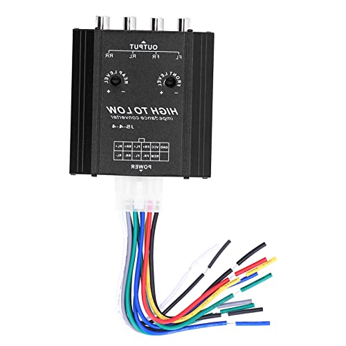 Convertidor de impedancia de Audio Culnflun de 12 V y 4 Canales, línea Alta a Baja, Filtro de frecuencia para Altavoces de Radio estéreo de Coche