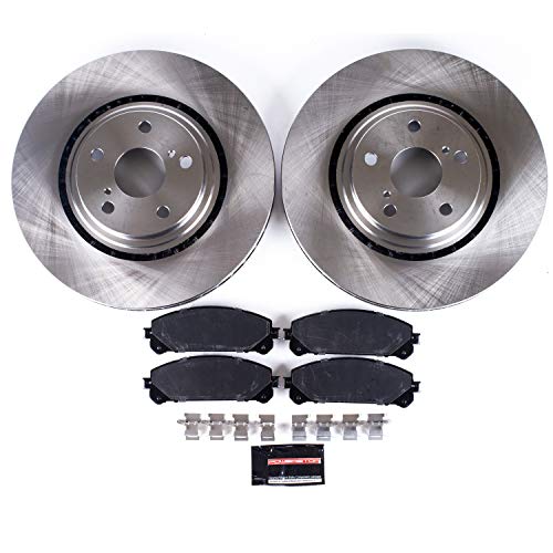 Power Stop KOE4713 Autospecialty Front Replacement Brake Kit-OE Brake Rotors & Ceramic Brake Pads For Lexus NX200t NX300 NX300h RX350 RX450h Toyota Highlander Sienna - Image 5