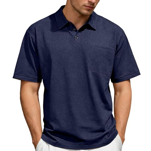 Polo Hombre Manga Corta,Camisa Hombre Verano Elegante Ligera Transpirable Clásica Manga Corta Diaria