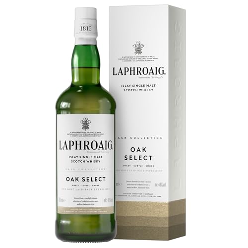 Laphroaig Oak Select | Scotch | Islay | Single Malt Peated Whisky | Smoky Salty & Sweet | 40% ABV | 70cl (Packaging may vary)