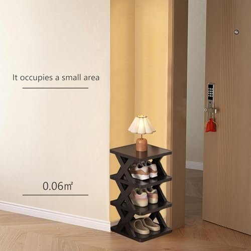 Étagère à chaussures verticale à 3 niveaux en plastique fin pour rangement intérieur