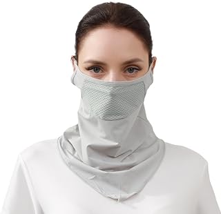 5 máscaras faciales de seda pura frescas y resistentes al sol, protección solar y UV > 99%, >UPF50+, transpirable, absorbe el sudor y de secado rápido, máscara reutilizable, adecuada para correr