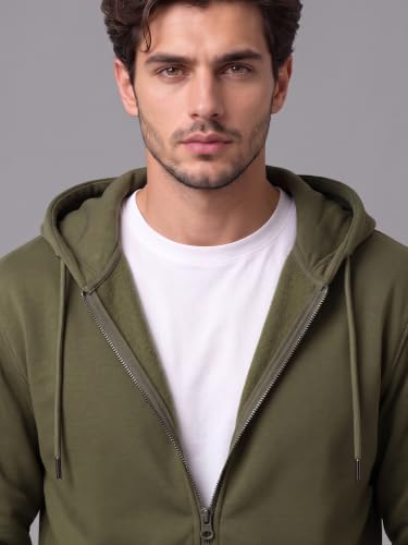Image of XENOVAURBAN Zipper Hoodie for Men /Women | Unisex fit Cotton Fleece Hooded Sweatshirt - Zipper