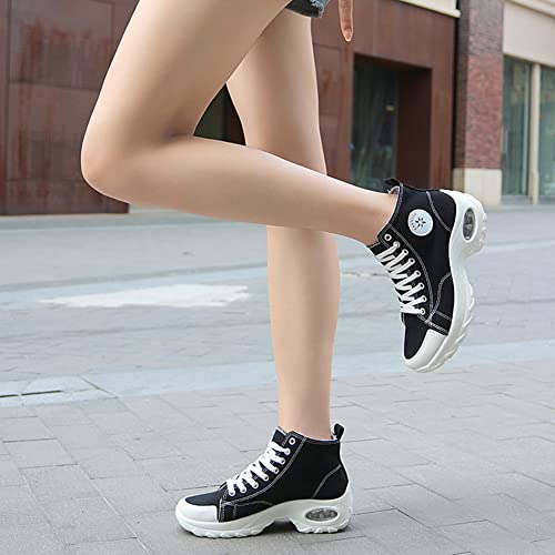 Women's High Top Heightened Sole Air Cusion Causal Fashion Sneakers Canvas Shoes3