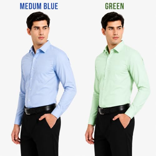 Image of Men's Solid Formal Shirt | Premium Cotton Rich Full Sleeves Shirt | Comfort Fit Office Wear Shirt with Single Chest Pocket | Stylish Casual & Formal Shirt for Men