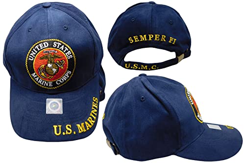 United States Marine Corps Marines Semper Fi U.s.m.c Navy Blue Cotton Adjustable Embroidered Baseball Hat Cap Officially Licensed Cp00301 #TOP1