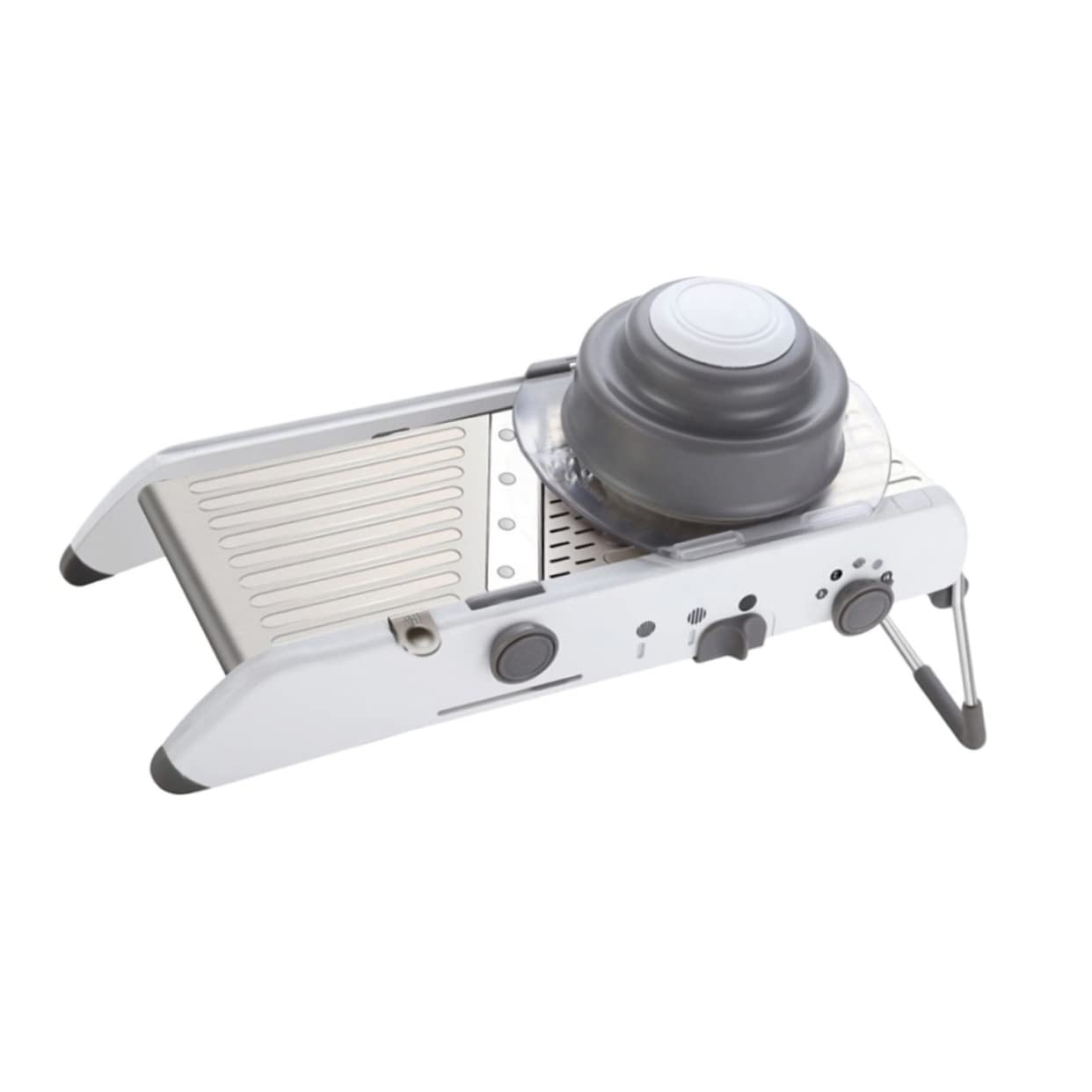 Garneck Grattugia Formaggio in Acciaio Inox Macchina per Tagliare Verdure e Formaggio Affetatrice Verdure Regolabile Affettatrice per Alimenti Multifunzione Tritatutto con Tamburi