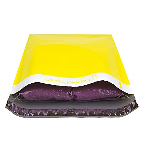 Image of Inspired Mailers - Poly Mailers 10x13-100 Pack - Yellow Poly Mailers - Shipping Bags for Small Business - Large Mailers Poly Bags 10x13 Envelopes - Envelope Mailers